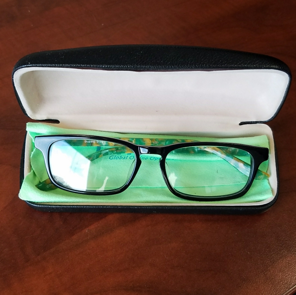 Blue Light Computer Glasses Black & Green Shell